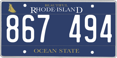 RI license plate 867494