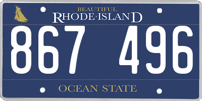 RI license plate 867496