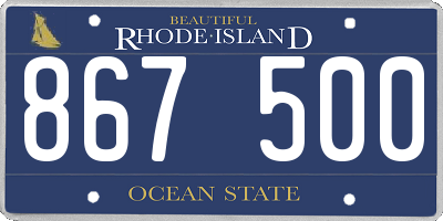 RI license plate 867500