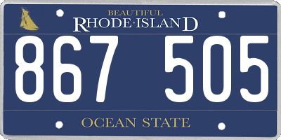 RI license plate 867505
