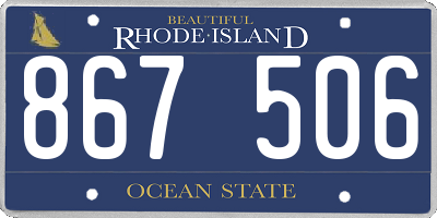 RI license plate 867506