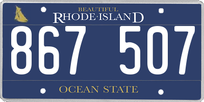 RI license plate 867507