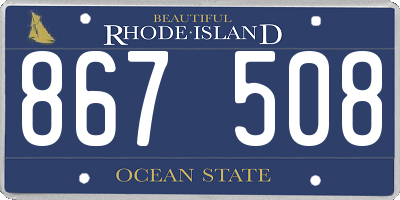 RI license plate 867508