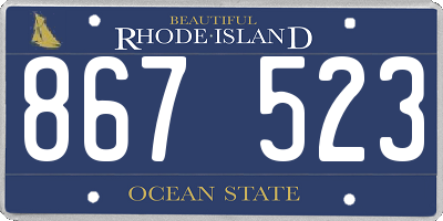 RI license plate 867523