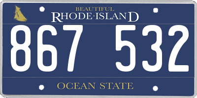 RI license plate 867532