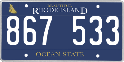 RI license plate 867533
