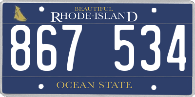 RI license plate 867534