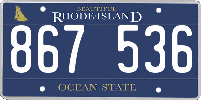 RI license plate 867536