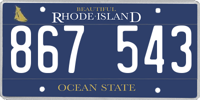 RI license plate 867543