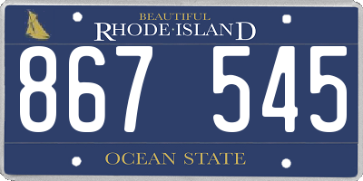 RI license plate 867545