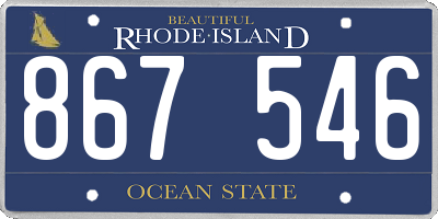 RI license plate 867546