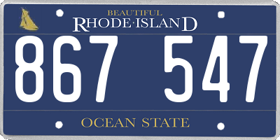RI license plate 867547