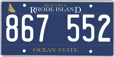 RI license plate 867552