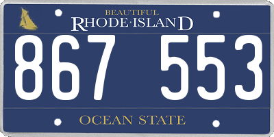 RI license plate 867553