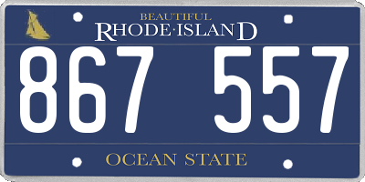 RI license plate 867557