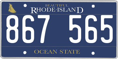 RI license plate 867565