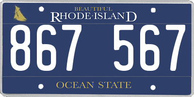 RI license plate 867567