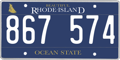 RI license plate 867574