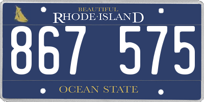 RI license plate 867575