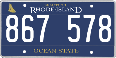 RI license plate 867578