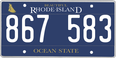 RI license plate 867583