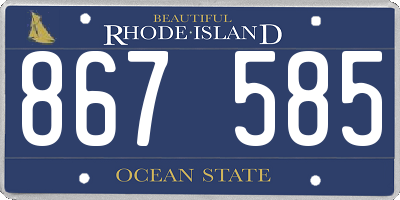 RI license plate 867585