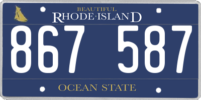 RI license plate 867587