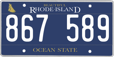 RI license plate 867589