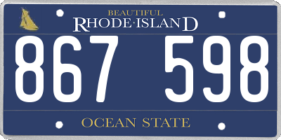 RI license plate 867598