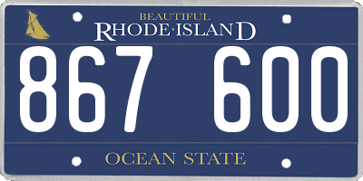 RI license plate 867600