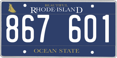 RI license plate 867601