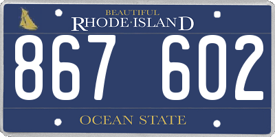 RI license plate 867602