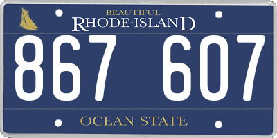 RI license plate 867607