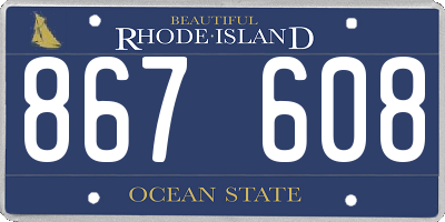 RI license plate 867608