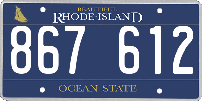 RI license plate 867612