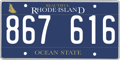 RI license plate 867616