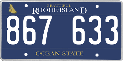 RI license plate 867633