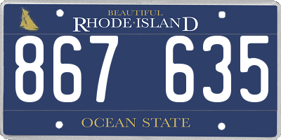 RI license plate 867635