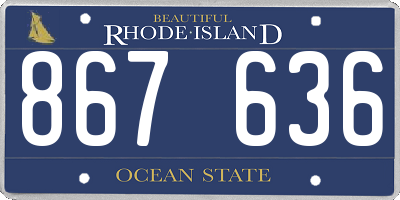 RI license plate 867636