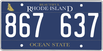RI license plate 867637