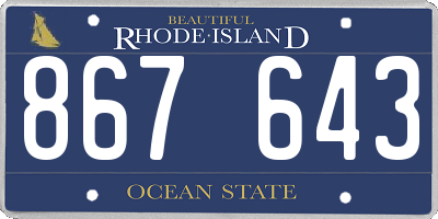 RI license plate 867643