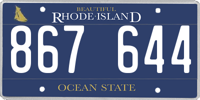 RI license plate 867644