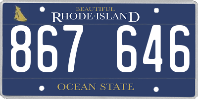 RI license plate 867646