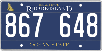 RI license plate 867648