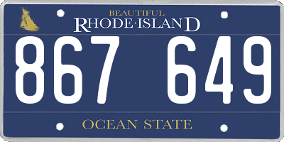 RI license plate 867649