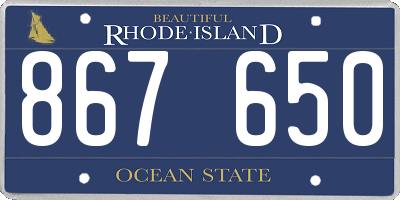 RI license plate 867650