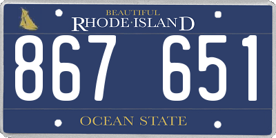 RI license plate 867651