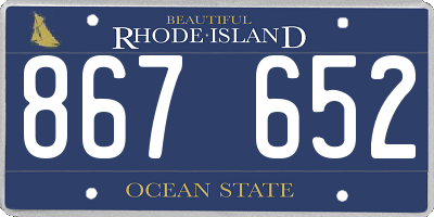 RI license plate 867652