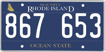 RI license plate 867653