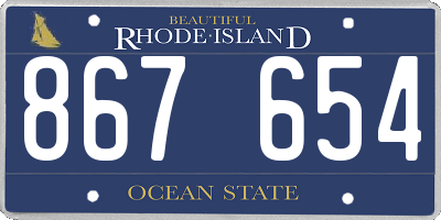 RI license plate 867654